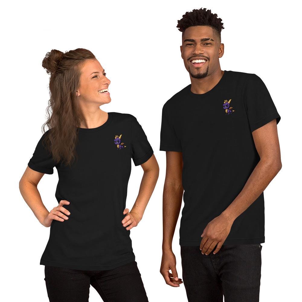 Spyro Pixel T-Shirt | Fan Art of Famous Purple Dragon Tee | Retro Gamer Gift