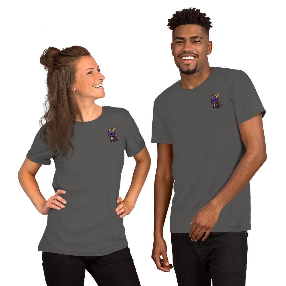 Spyro Pixel T-Shirt | Fan Art of Famous Purple Dragon Tee | Retro Gamer Gift