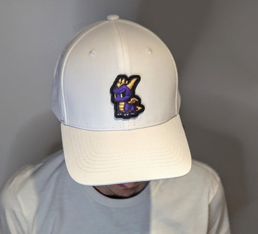 Spyro Baseball Hat | Pixel Purple Dragon Baseball Cap With PVC Patch | Unisex Adult Headwear