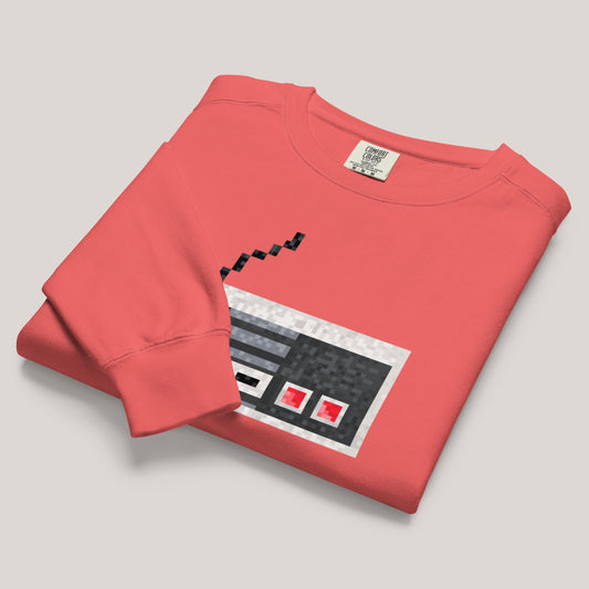 Pixel NES Controller Sweater | Classic Nintendo Fan Art Crewneck | Retro Gamer Gift for Him Her