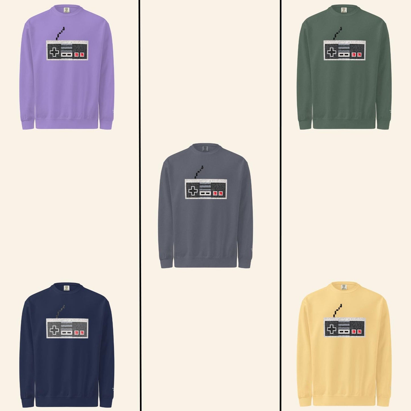 Pixel NES Controller Sweater | Classic Nintendo Fan Art Crewneck | Retro Gamer Gift for Him Her