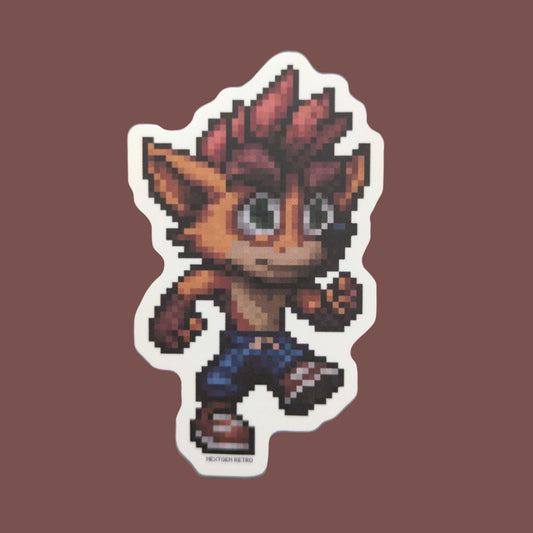 Pixel Orange Marsupial Hero Sticker