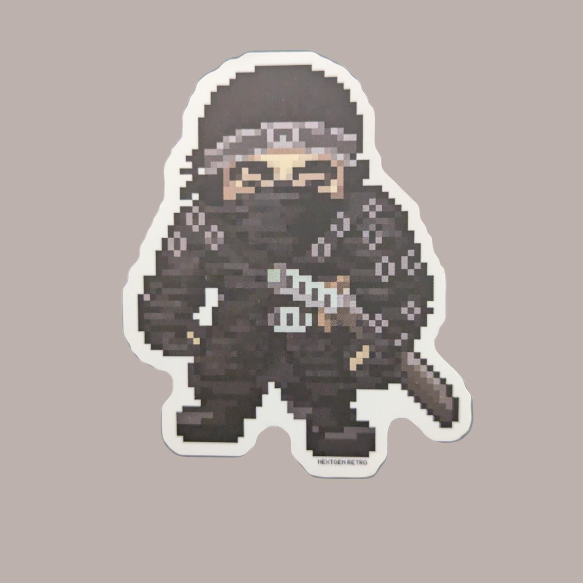 Pixel Ghost Samurai Sticker