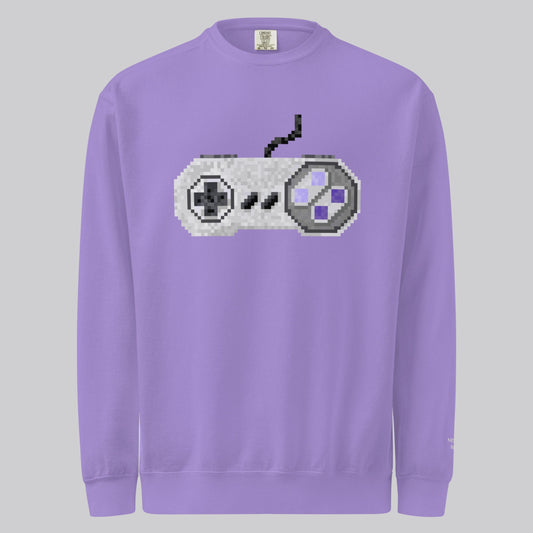 Pixel SNES Controller Sweatshirt | Super Nintendo Crewneck Fan Art | Comfortable Retro Gamer Gift for Him Her