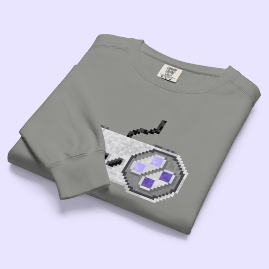 Pixel SNES Controller Sweatshirt | Super Nintendo Crewneck Fan Art | Comfortable Retro Gamer Gift for Him Her