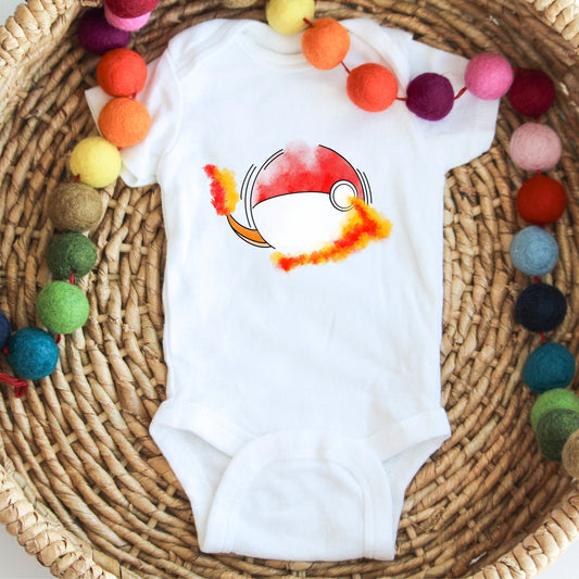 Pokeball X Charmander Onesie | Pokemon Baby Gift Pokeball Combo Fan Design