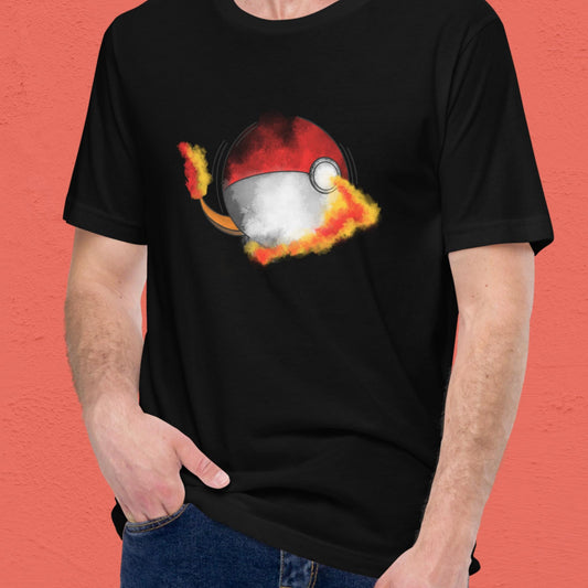 Pokeball x Charmander T-Shirt | Pokemon Shirt Pokeball Combo Fan Design | Video Game Shirt