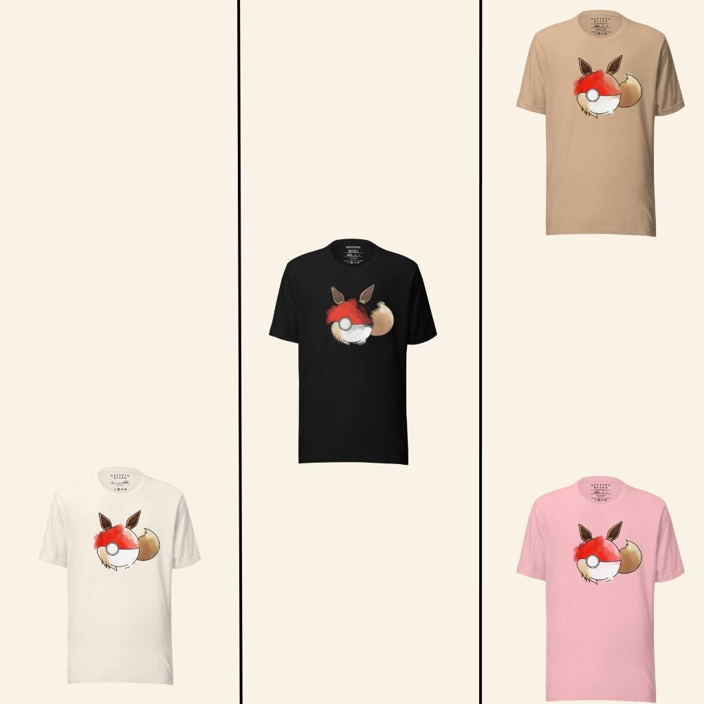 Pokeball x Eevee T-Shirt | Poke Fan Tee | Unisex Pocket Monster Shirt