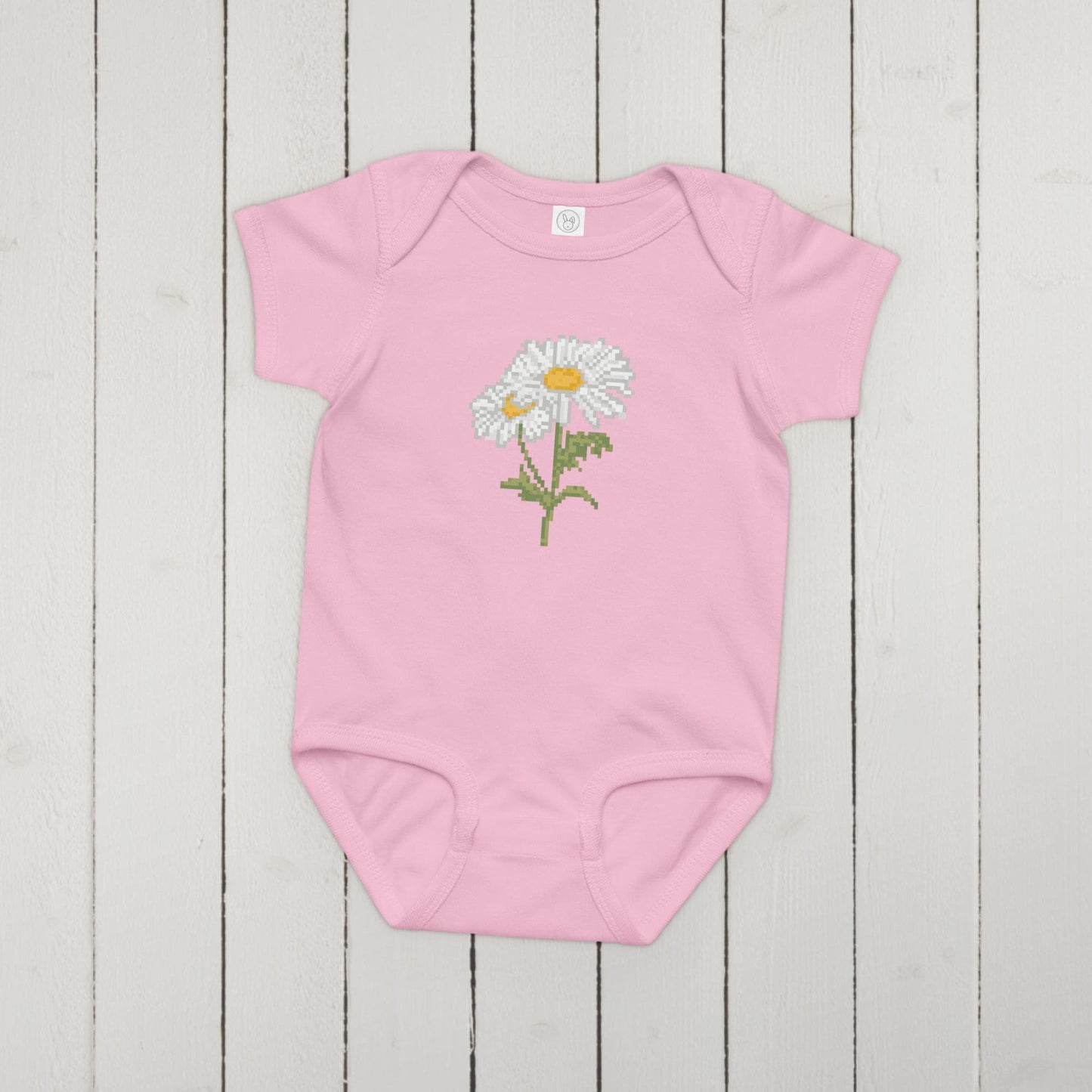 Custom Birth Flower Onesie | 12 Pixel Flower Birthday Month Bouquet Baby Bodysuit