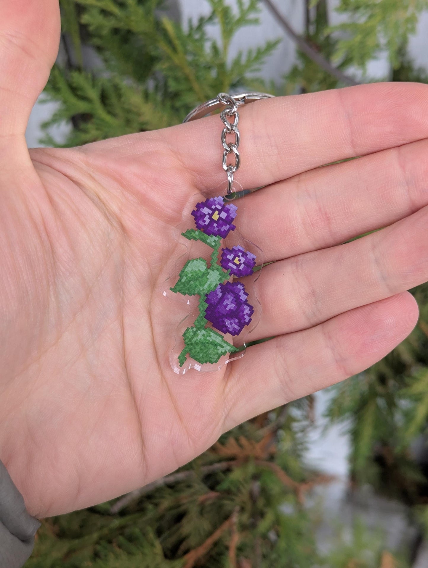 Pixel Flower Keychains | Birthday Month Floral Charm