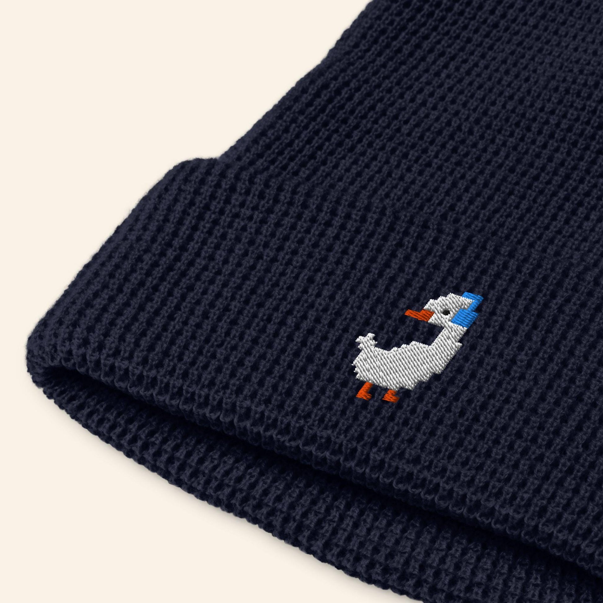Embroidered Goose Beanie | Pixel Silly Geese Winter Hat