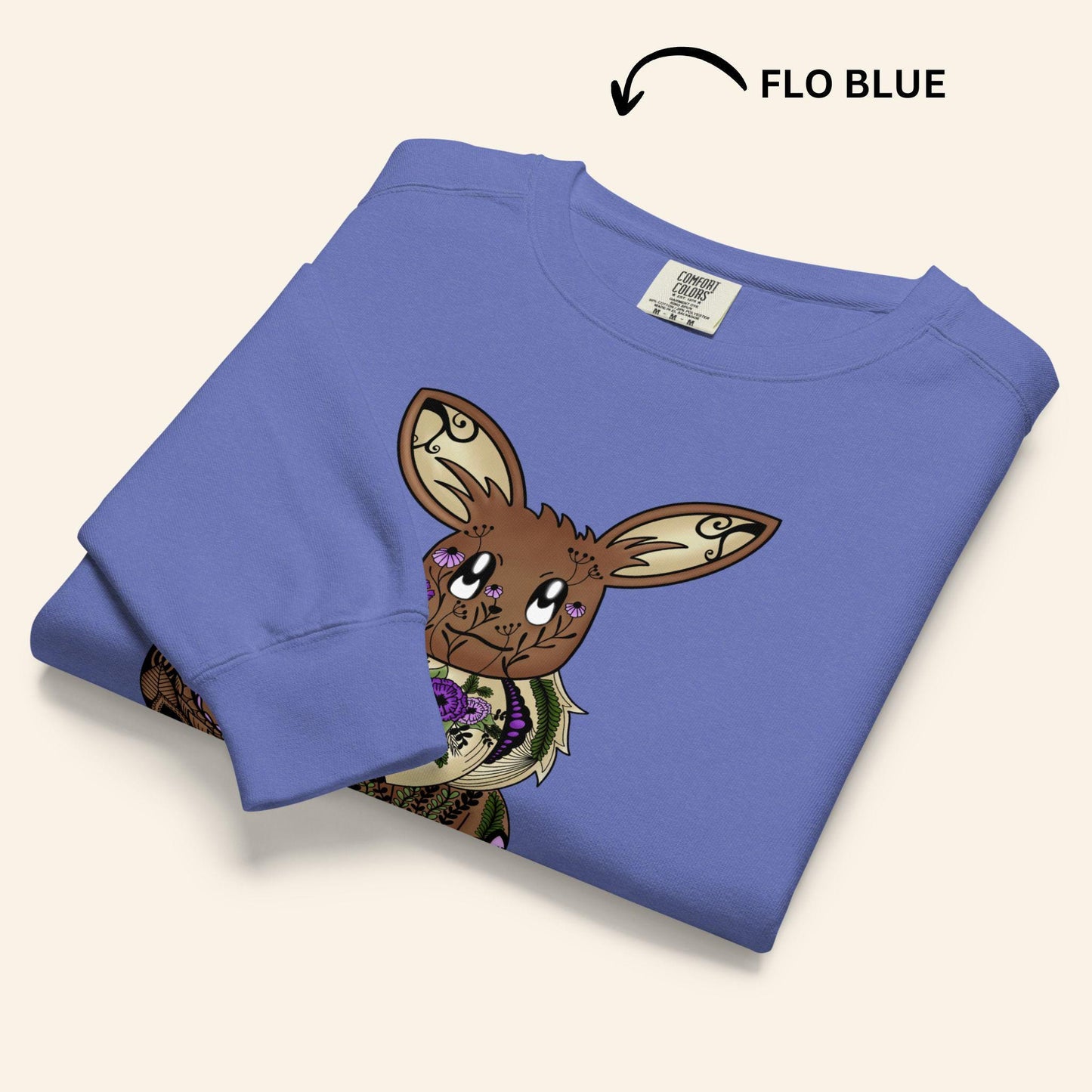 Floral Eevee Sweater | Poke Monster Crewneck OEKO-TEX Sweatshirt