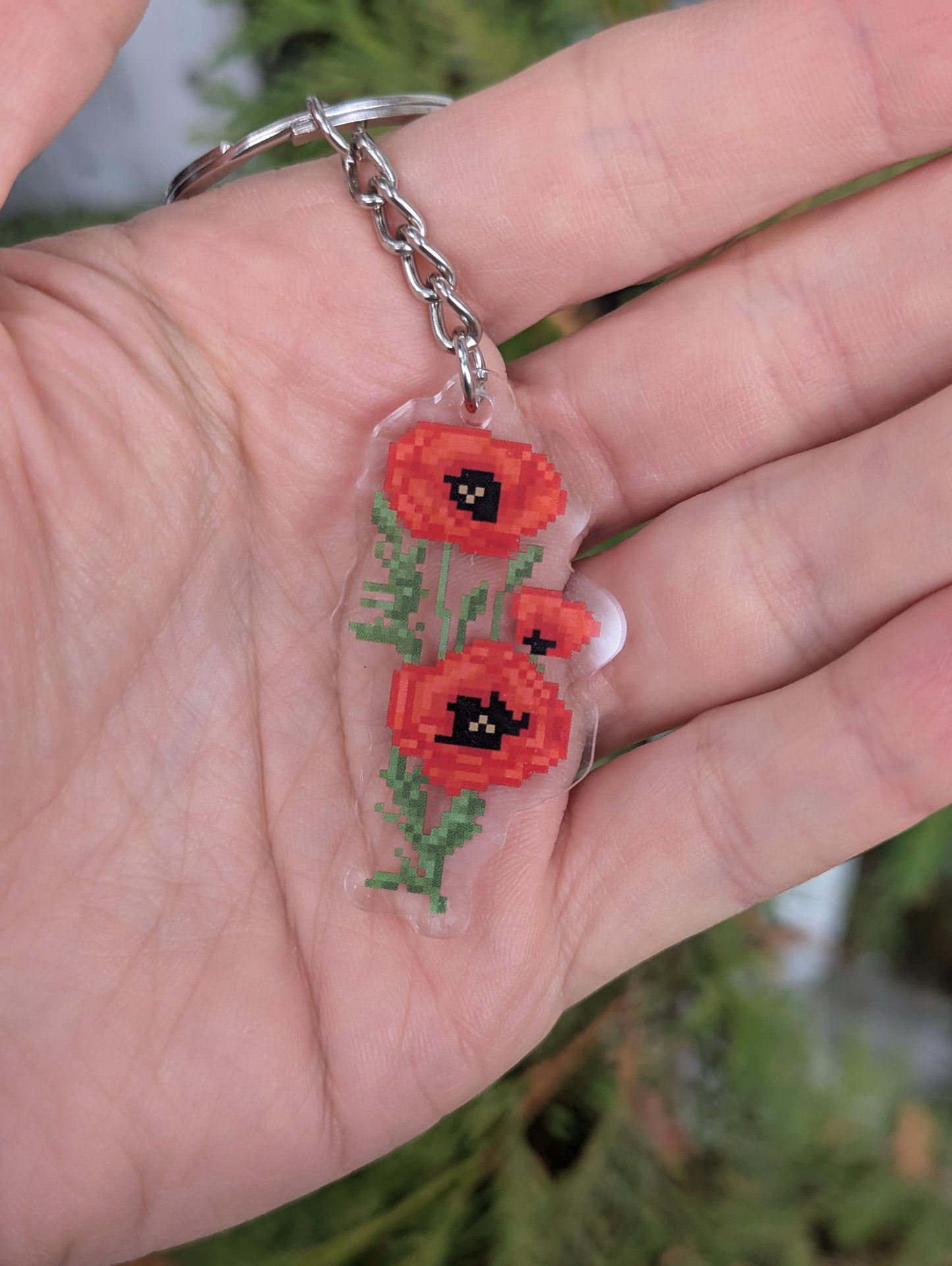 Pixel Flower Keychains | Birthday Month Floral Charm