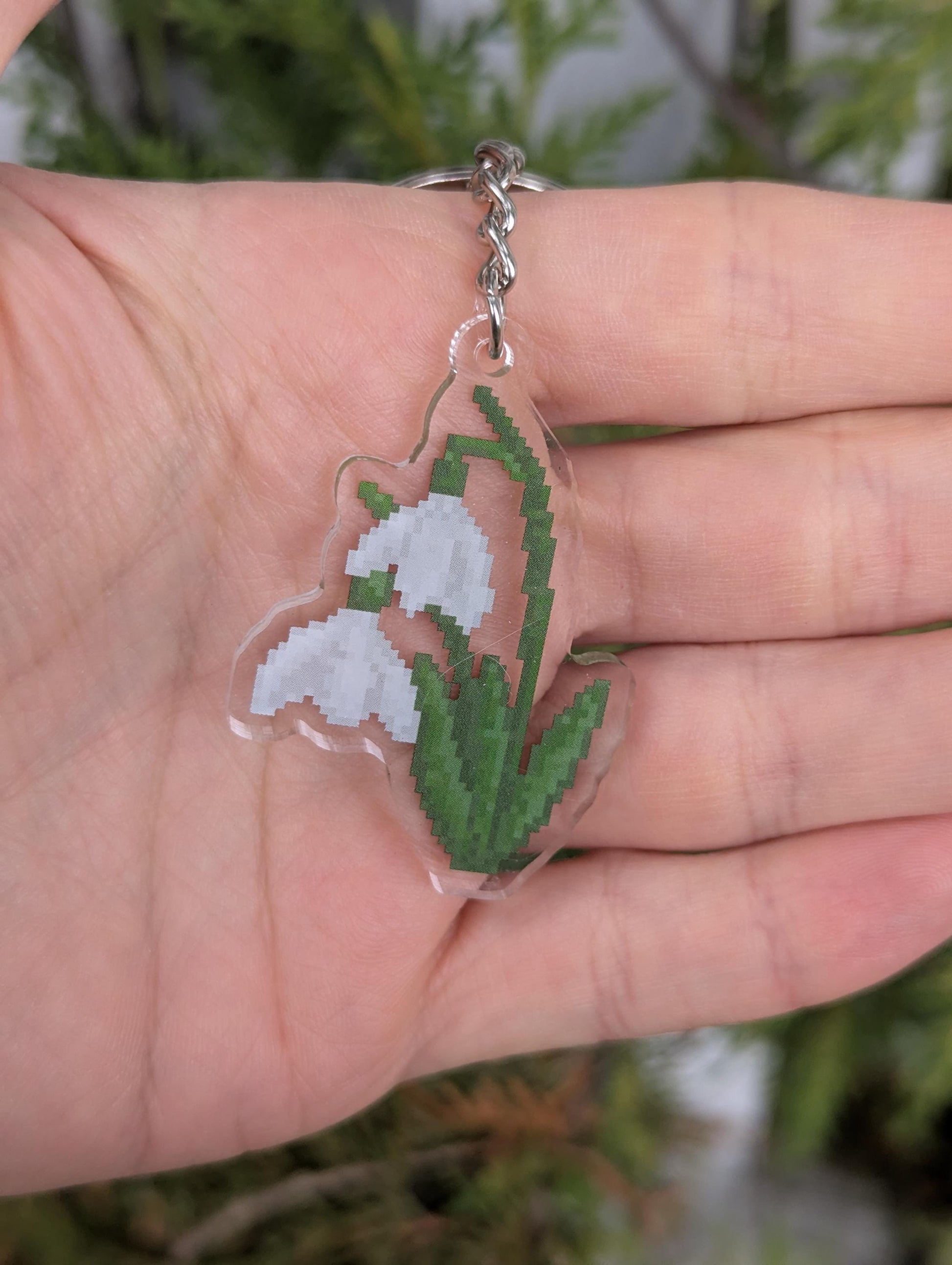 Pixel Flower Keychains | Birthday Month Floral Charm