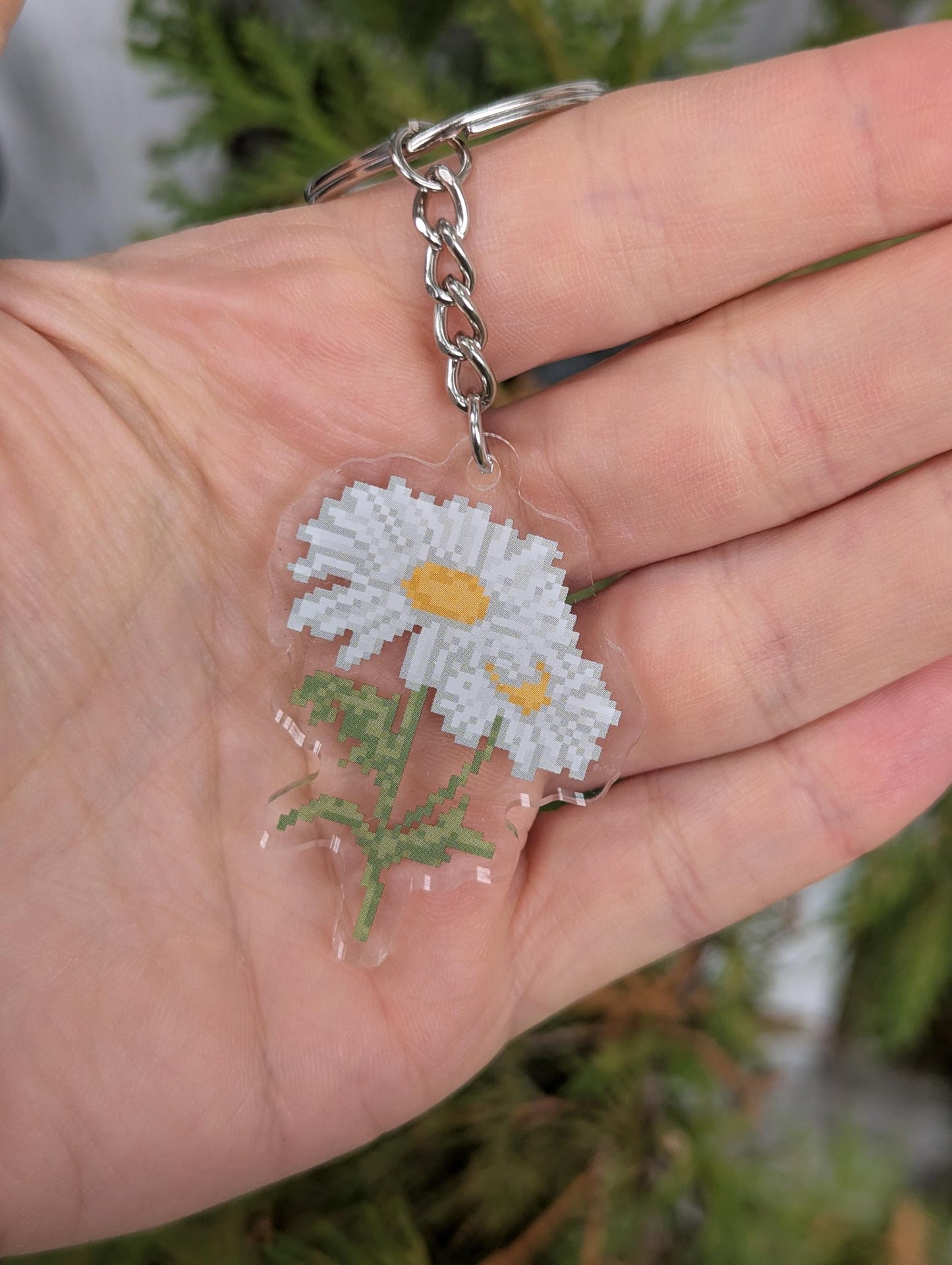 Pixel Flower Keychains | Birthday Month Floral Charm