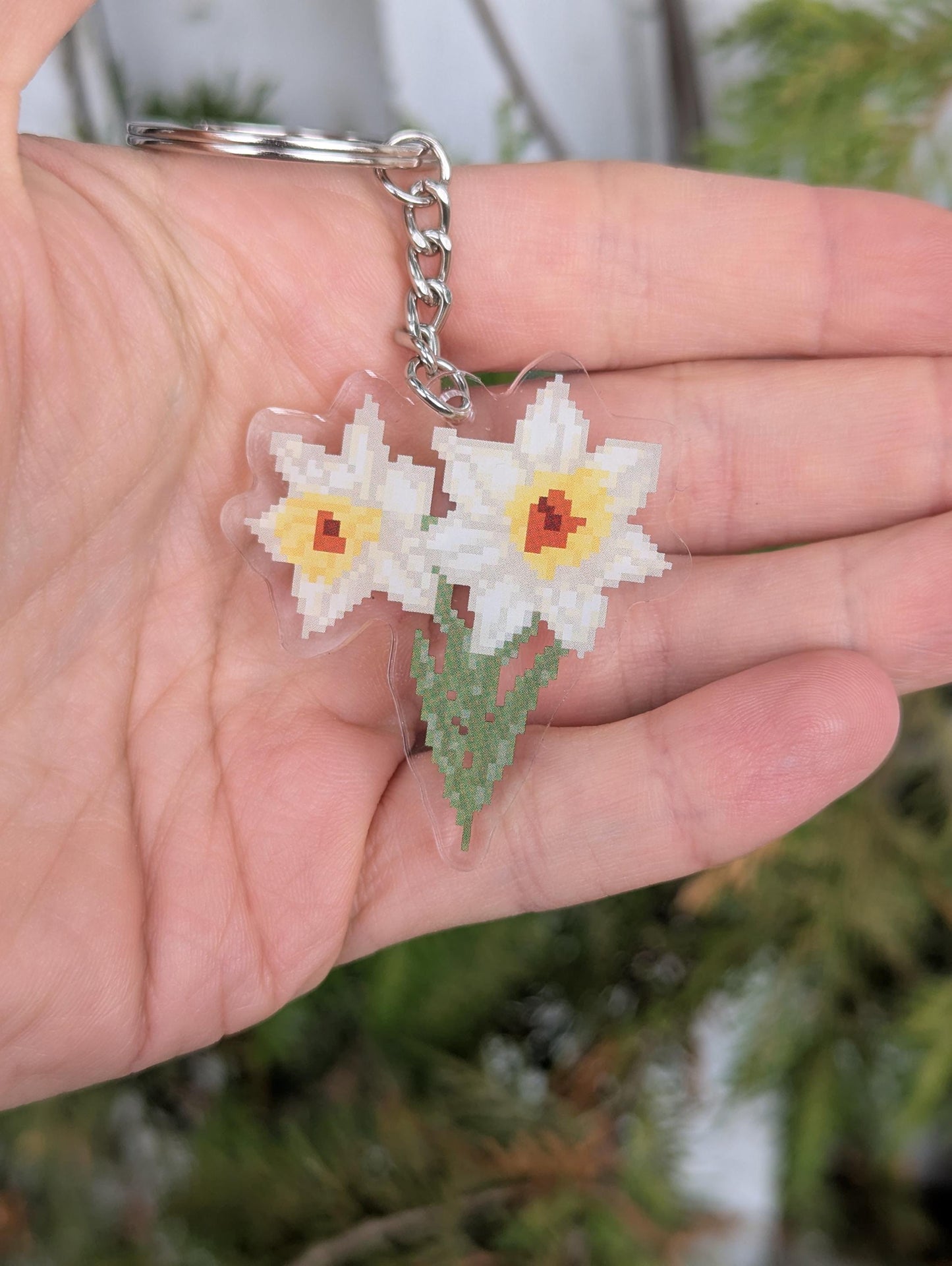 Pixel Flower Keychains | Birthday Month Floral Charm