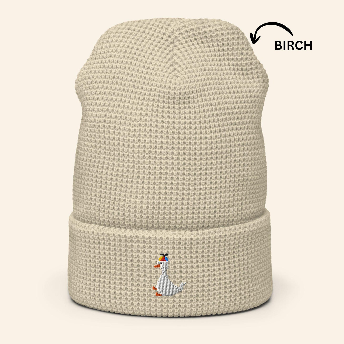 Embroidered Goose Beanie | Pixel Silly Geese Winter Hat