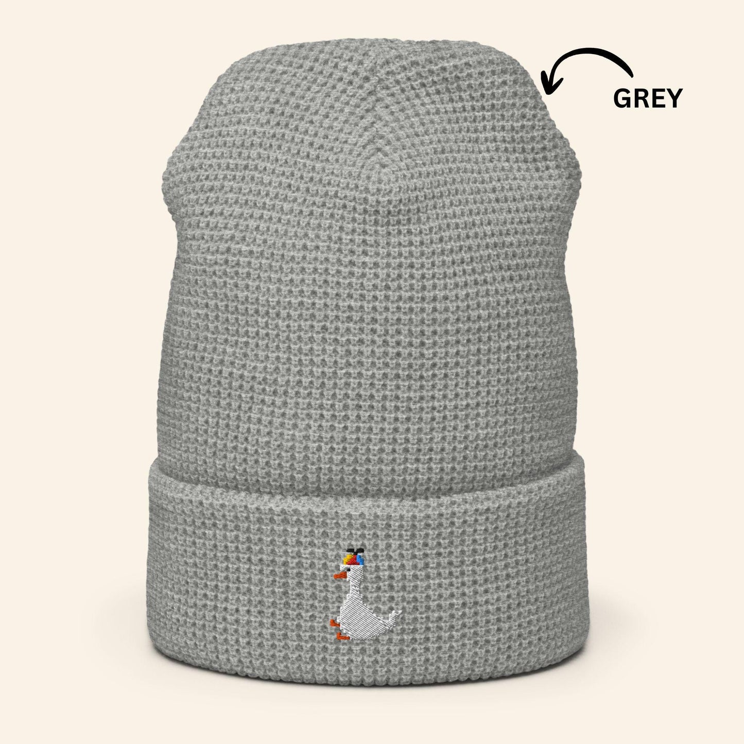 Embroidered Goose Beanie | Pixel Silly Geese Winter Hat