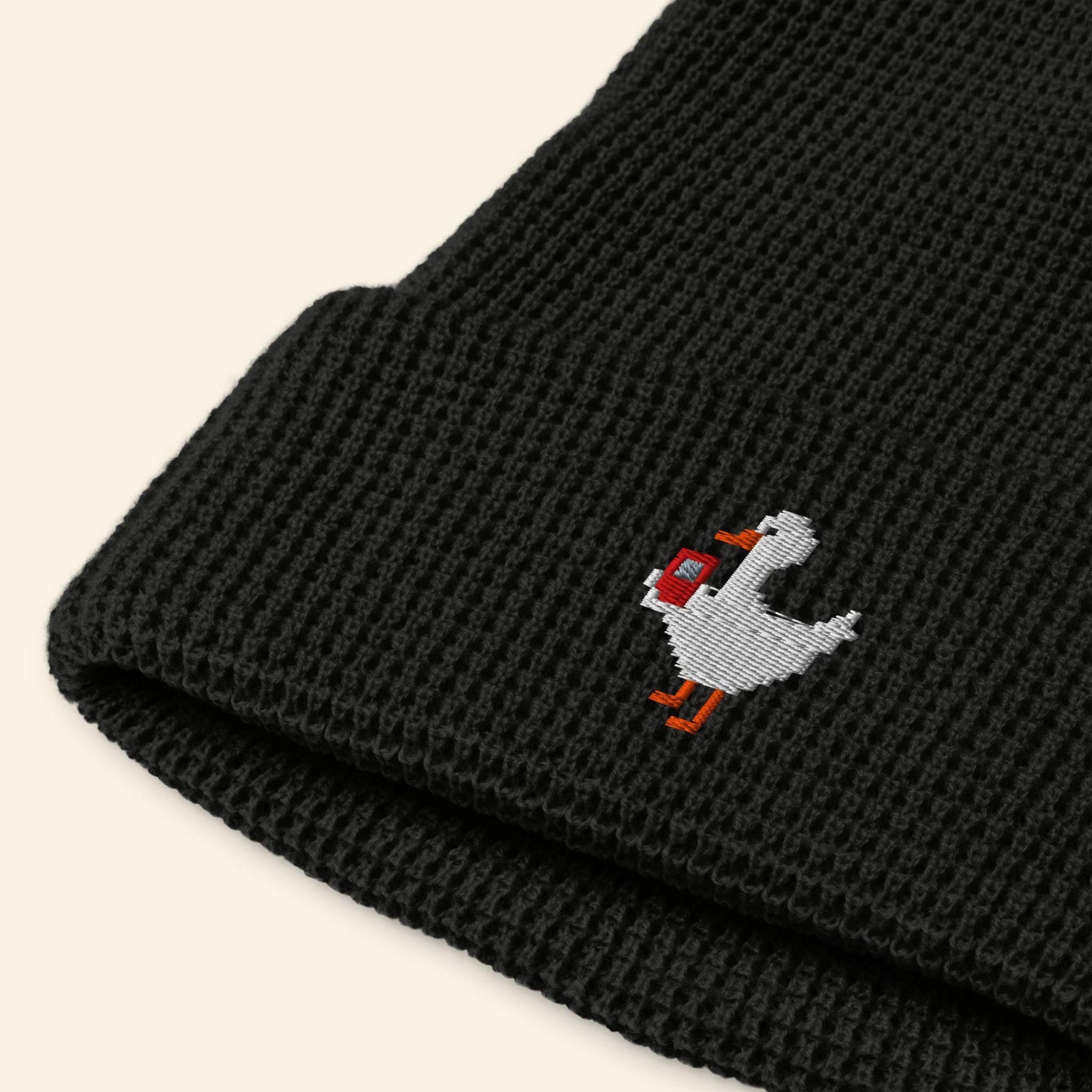 Embroidered Goose Beanie | Pixel Silly Geese Winter Hat