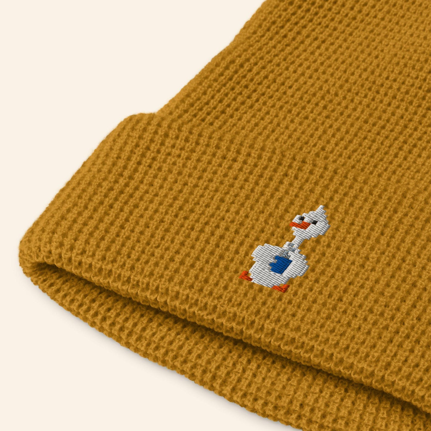 Embroidered Goose Beanie | Pixel Silly Geese Winter Hat