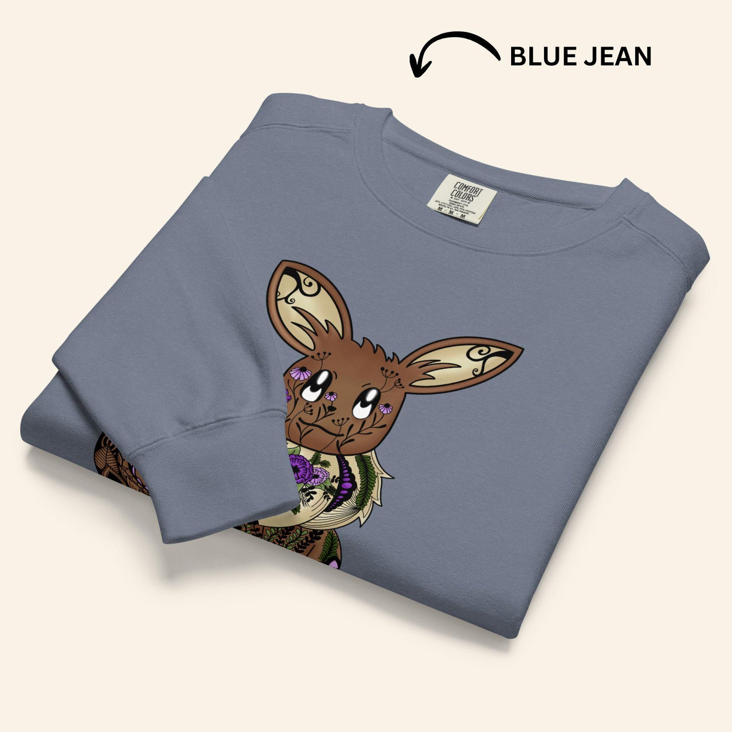 Floral Eevee Sweater | Poke Monster Crewneck OEKO-TEX Sweatshirt