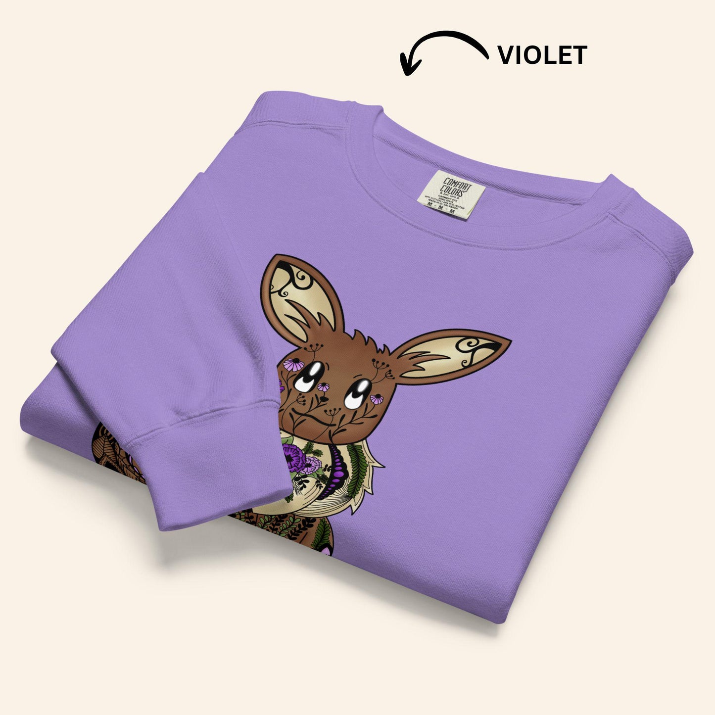 Floral Eevee Sweater | Poke Monster Crewneck OEKO-TEX Sweatshirt