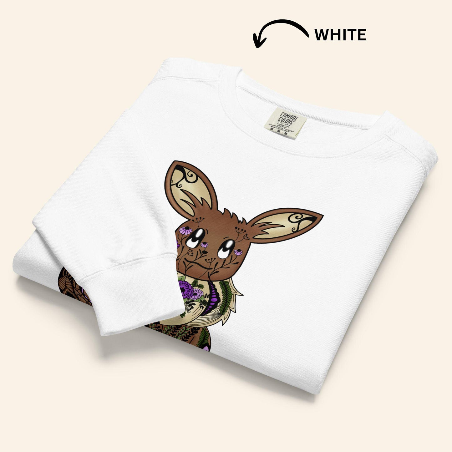 Floral Eevee Sweater | Poke Monster Crewneck OEKO-TEX Sweatshirt