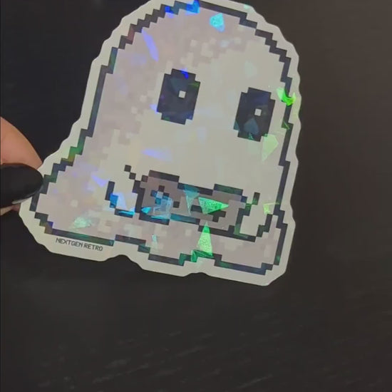 Pixel Gamer Ghost Sticker | Vinyl Shiny Decal