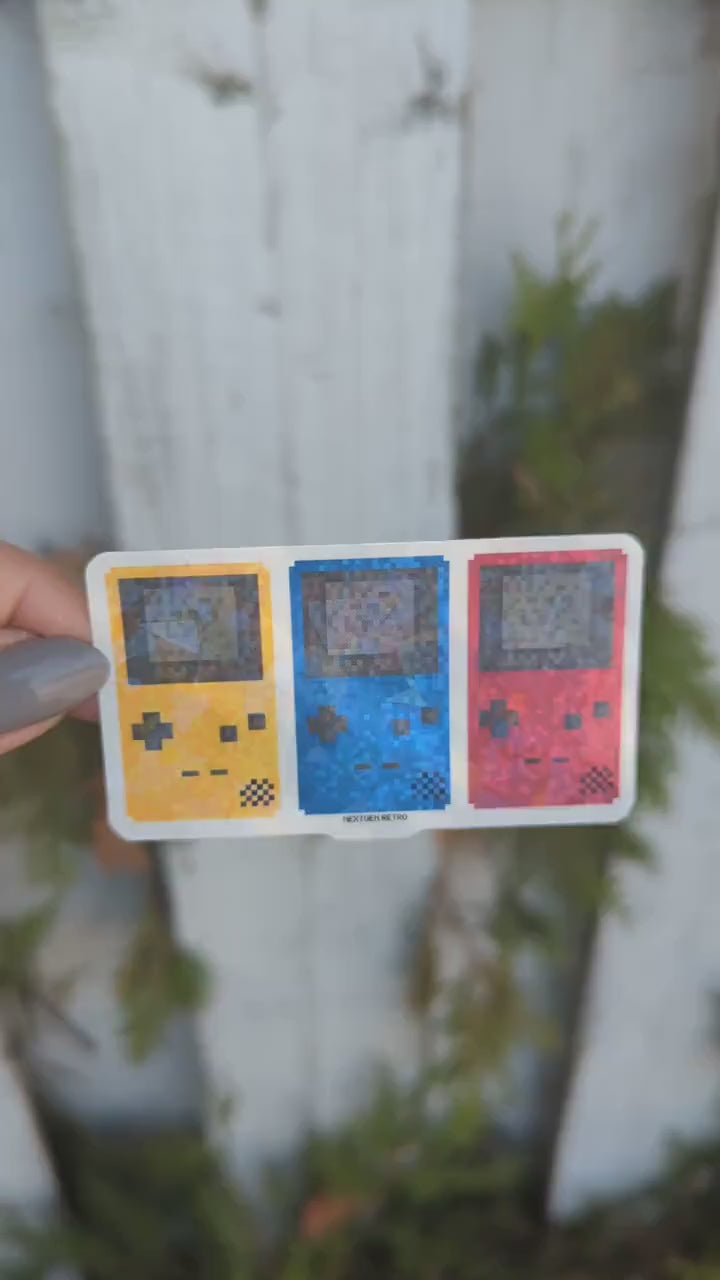 Pixel Color Handheld Consoles Sticker | 8Bit 16Bit Classic Controller Decals